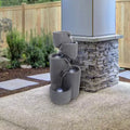 Fontaine jardinière cinq niveaux gris ondulé : fontaine extérieure lumineuse à LED