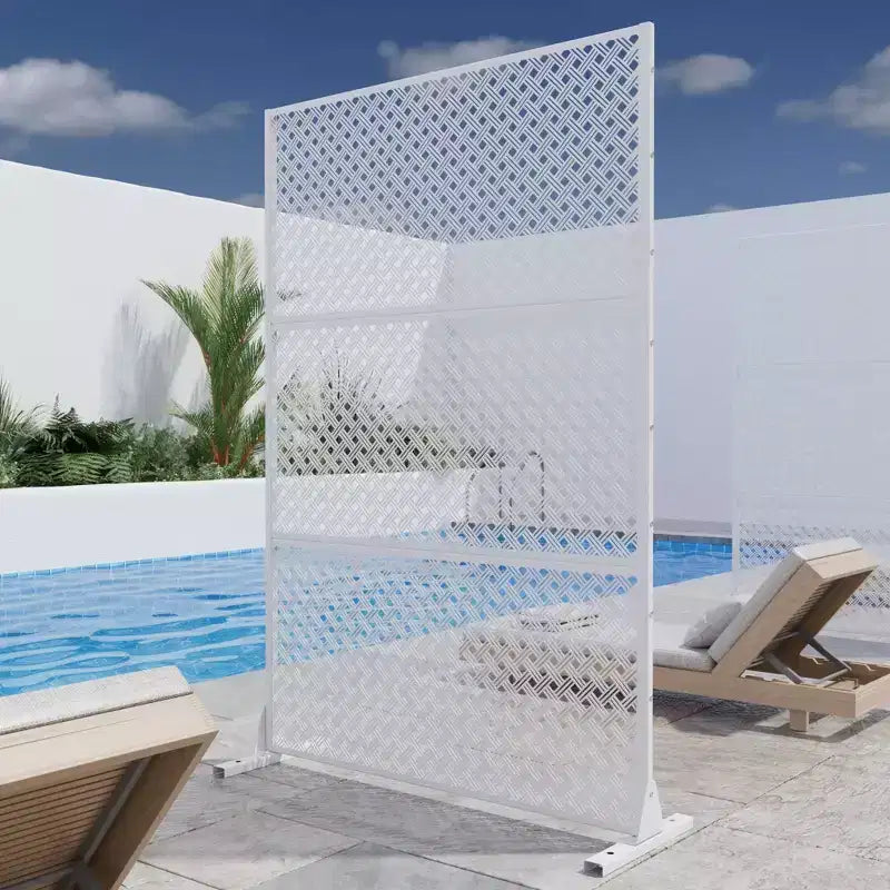 Autocollant mural en métal pour clôture de jardin avec motif tressé