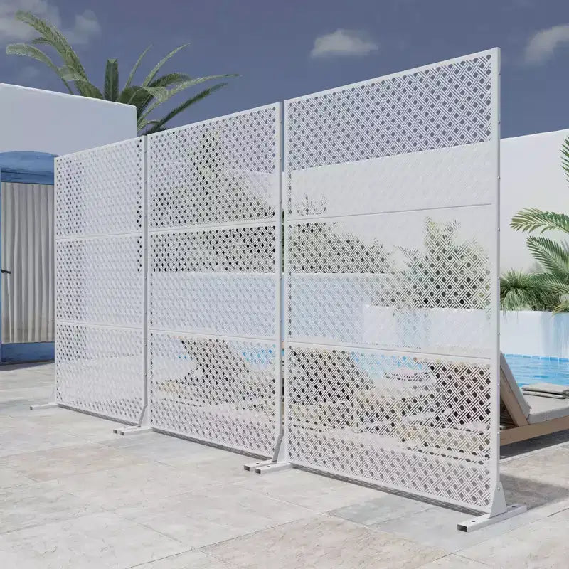 Autocollant mural en métal pour clôture de jardin avec motif tressé