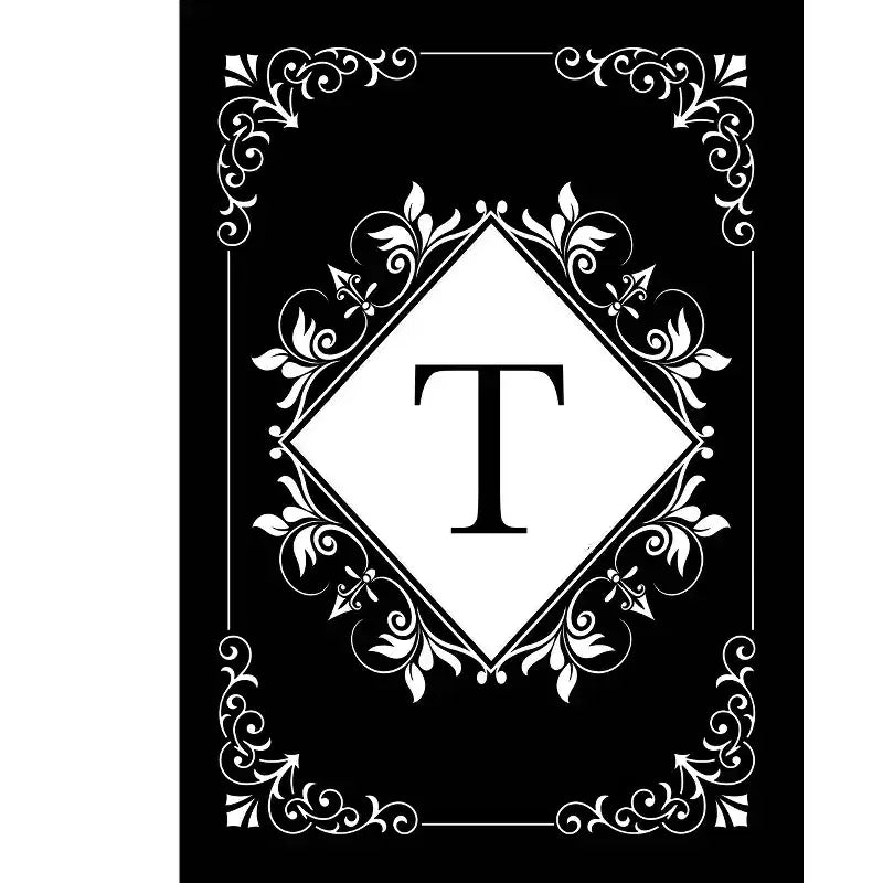 Briarwood Lane Everyday Double Sided Garden Flag 12x18 For Outdoor Black and White Monogram T Garden Flag Flags For Outside