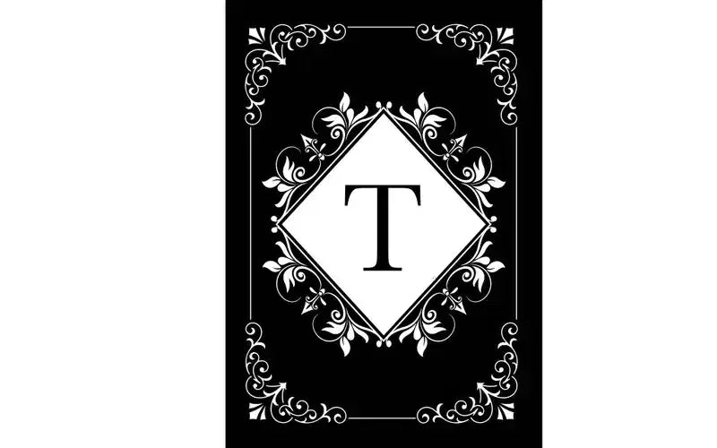 Drapeau de jardin double face, 30x45 cm, adapté à une utilisation en extérieur, drapeau de jardin lettre T noir et blanc.