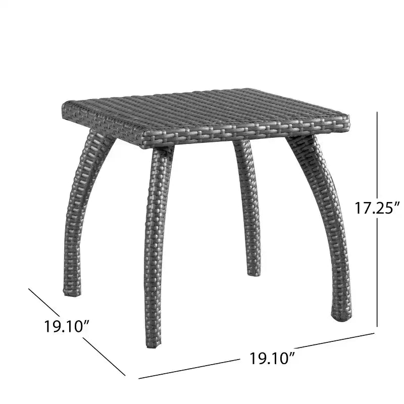 Table d'appoint d'extérieur en rotin avec pieds incurvés