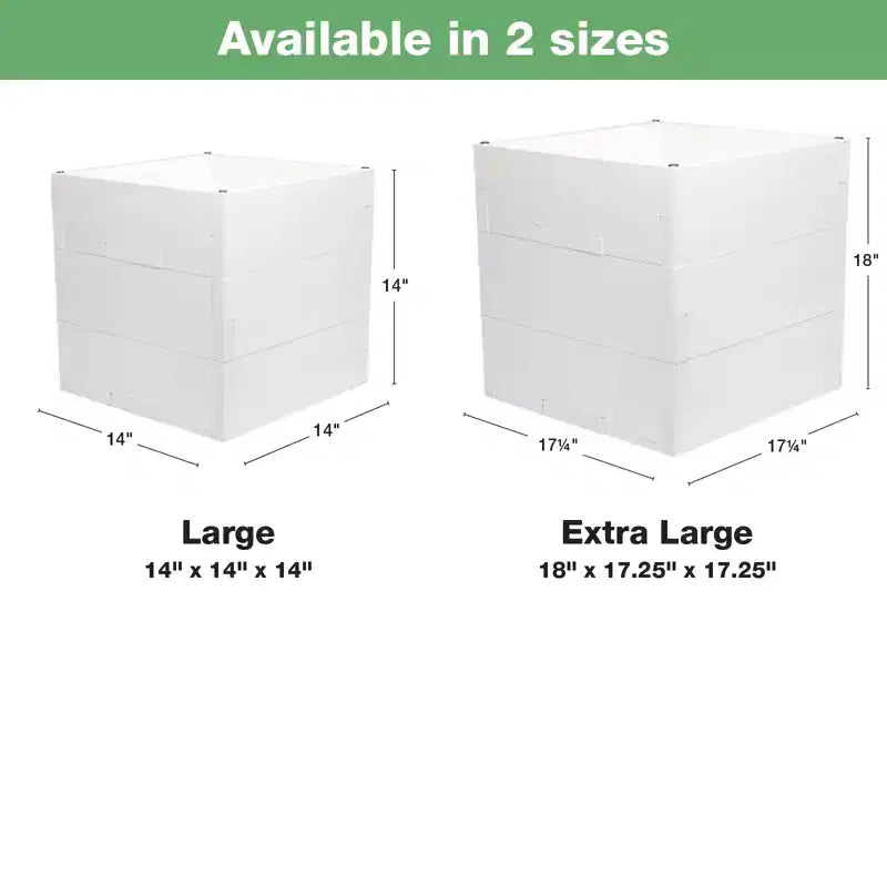 Jardinière avec support à tuteur (blanc) - 14x14x14 (petite taille)