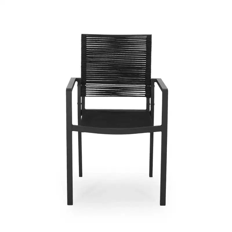 Chaises de salle à manger d'extérieur en aluminium et corde