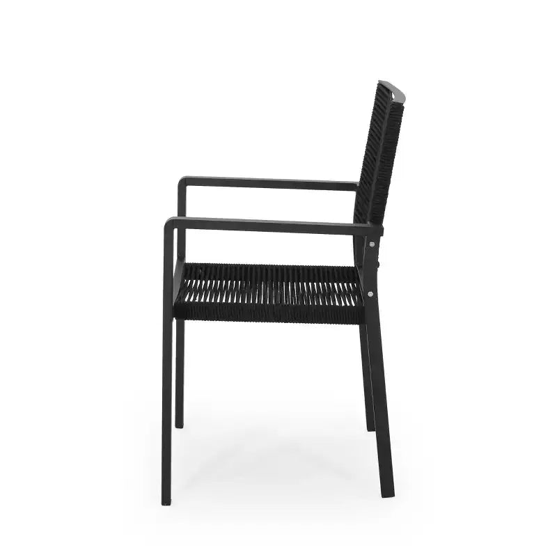 Chaises de salle à manger d'extérieur en aluminium et corde