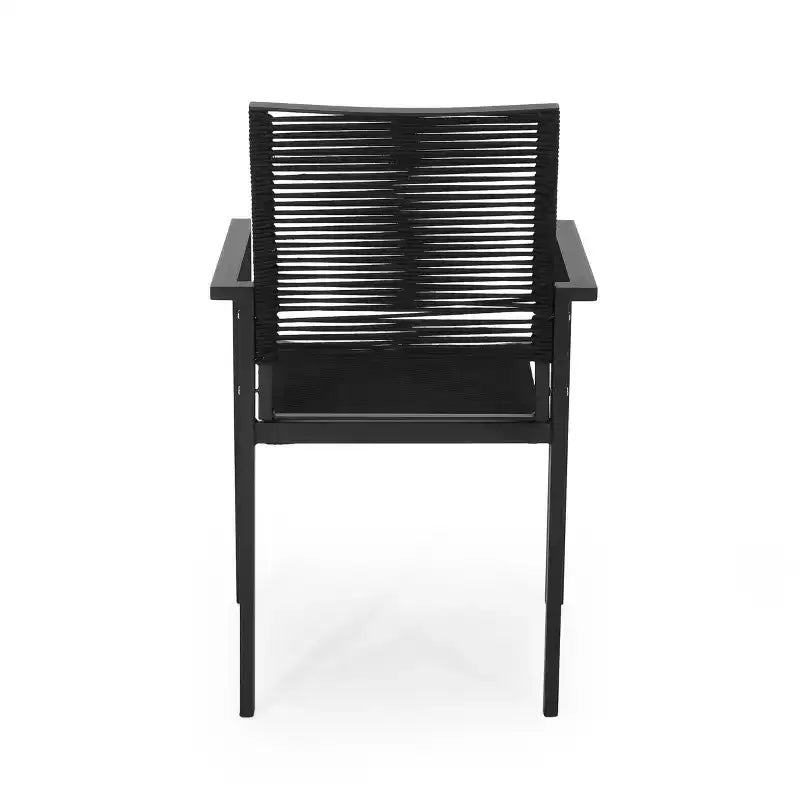 Chaises de salle à manger d'extérieur en aluminium et corde