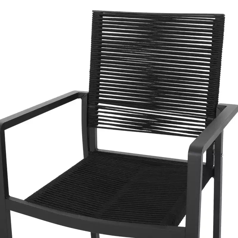 Chaises de salle à manger d'extérieur en aluminium et corde