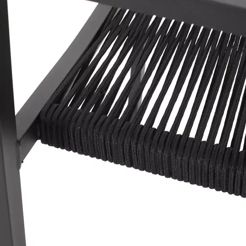 Chaises de salle à manger d'extérieur en aluminium et corde