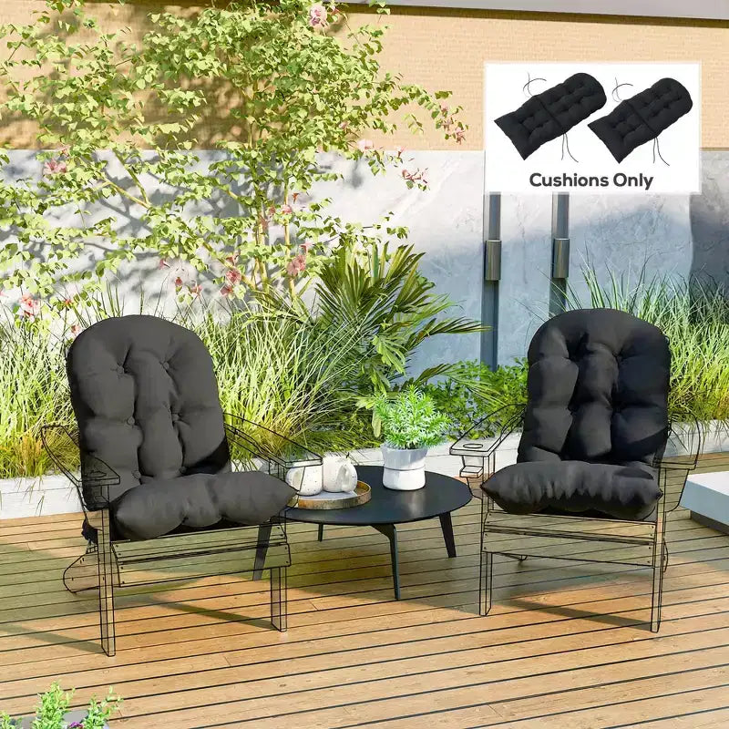 Ensemble de coussins de chaise, coussin de chaise d'extérieur capitonné à dossier haut avec attaches, tapis antidérapant pour chaise