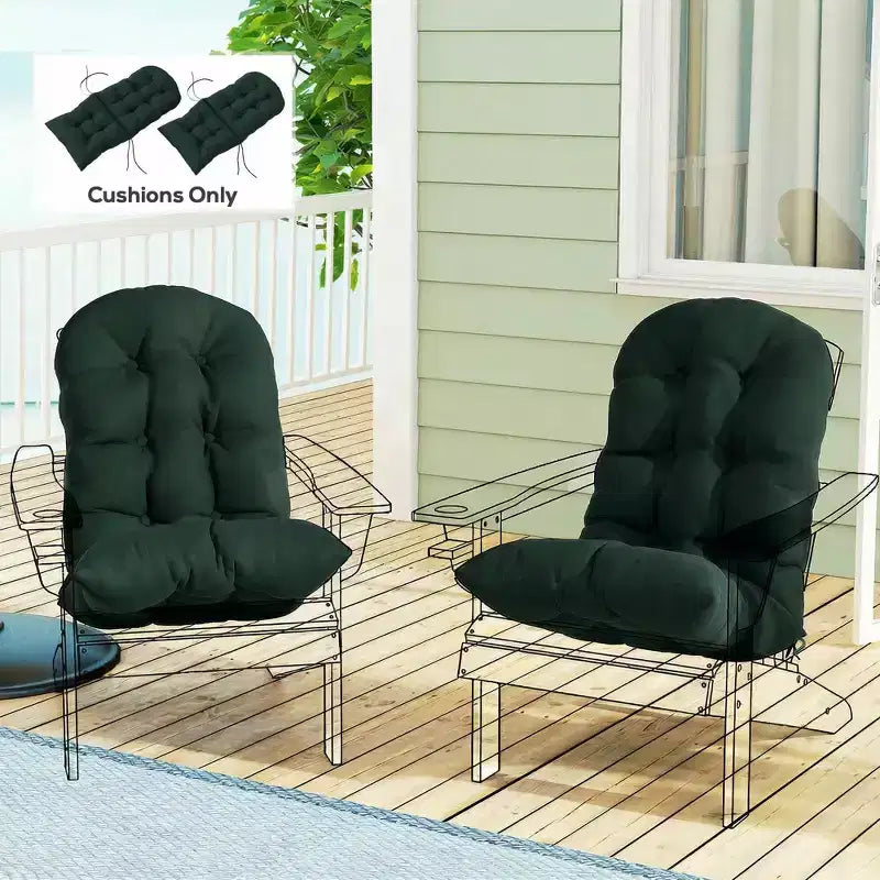 Ensemble de coussins de chaise, coussin de chaise d'extérieur capitonné à dossier haut avec attaches, tapis antidérapant pour chaise