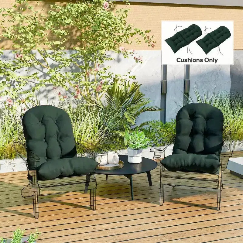 Ensemble de coussins de chaise, coussin de chaise d'extérieur capitonné à dossier haut avec attaches, tapis antidérapant pour chaise
