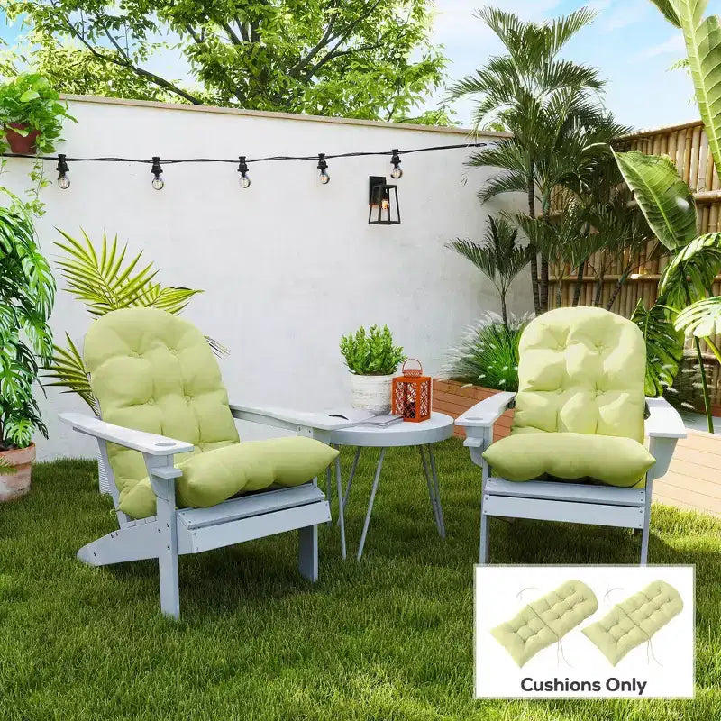 Ensemble de coussins de chaise, coussin de chaise d'extérieur capitonné à dossier haut avec attaches, tapis antidérapant pour chaise