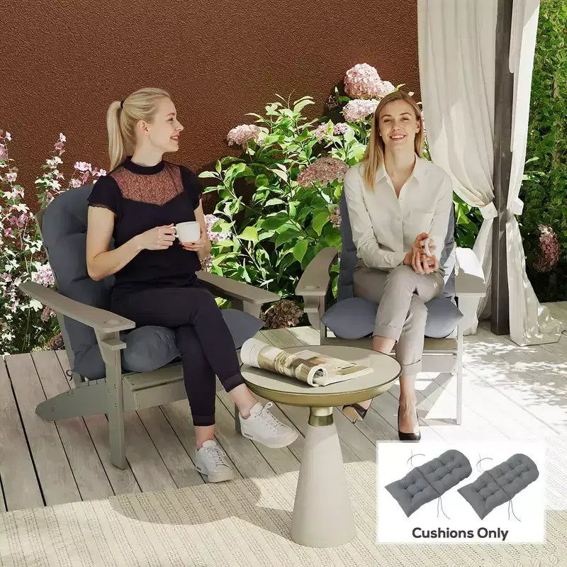 Ensemble de coussins de chaise, coussin de chaise d'extérieur capitonné à dossier haut avec attaches, tapis antidérapant pour chaise