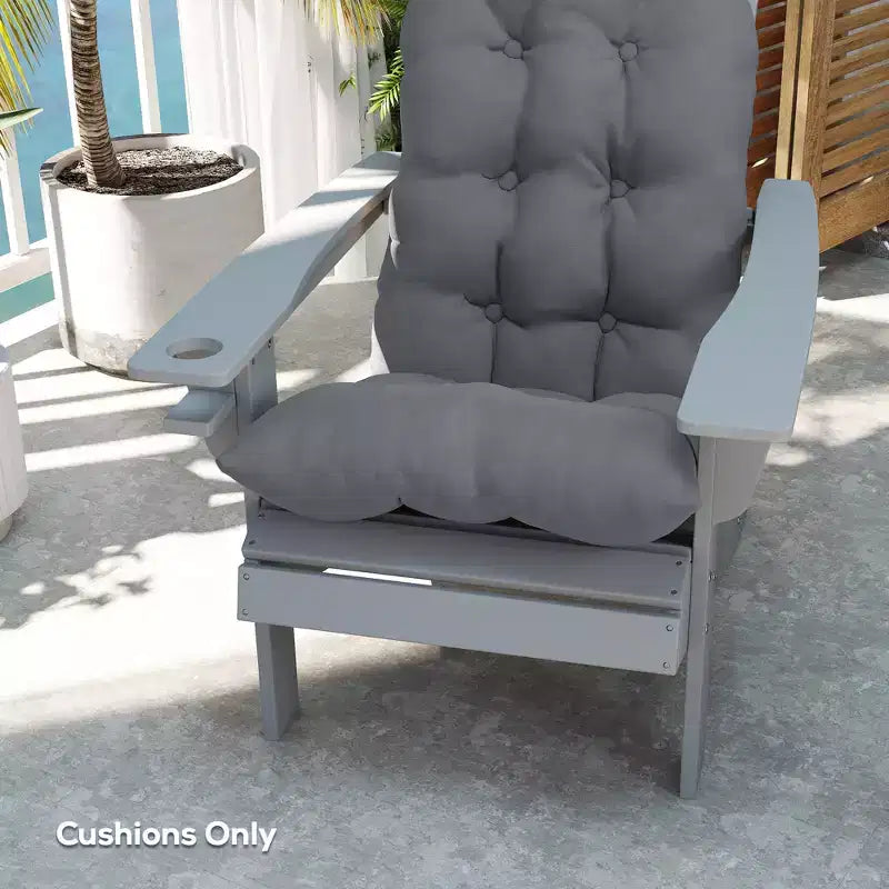 Ensemble de coussins de chaise, coussin de chaise d'extérieur capitonné à dossier haut avec attaches, tapis antidérapant pour chaise