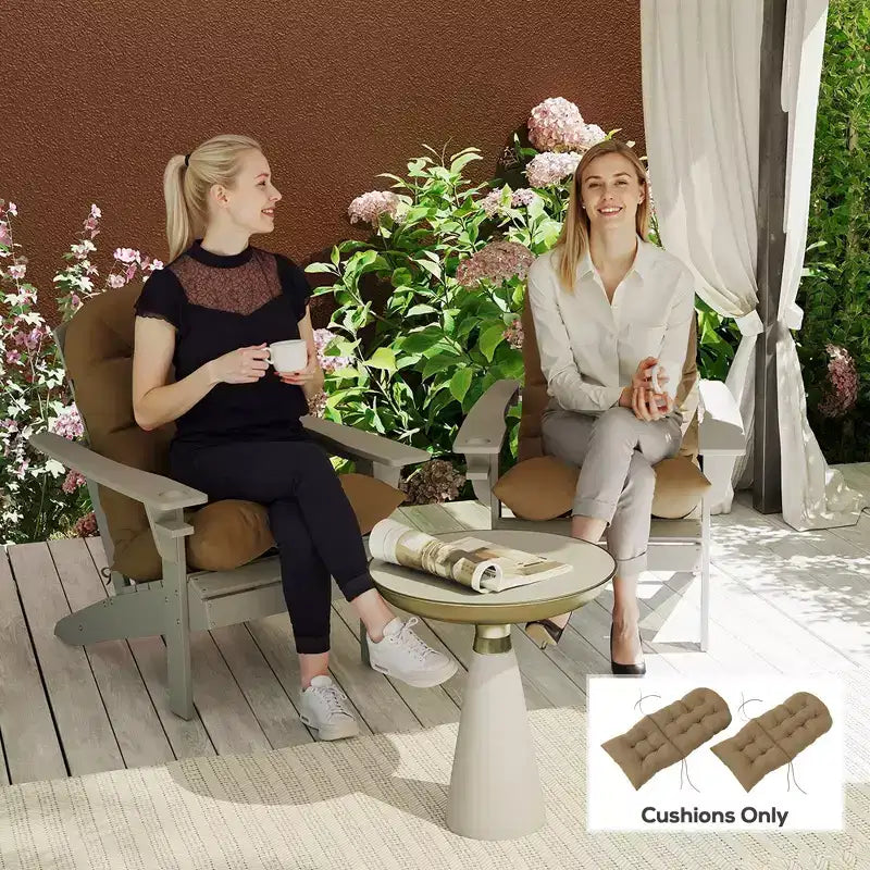 Ensemble de coussins de chaise, coussin de chaise d'extérieur capitonné à dossier haut avec attaches, tapis antidérapant pour chaise
