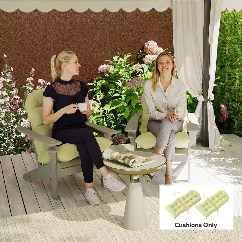 Ensemble de coussins de chaise, coussin de chaise d'extérieur capitonné à dossier haut avec attaches, tapis antidérapant pour chaise