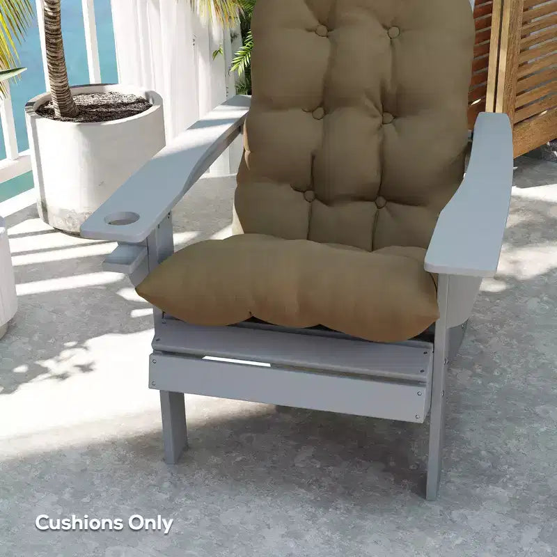 Ensemble de coussins de chaise, coussin de chaise d'extérieur capitonné à dossier haut avec attaches, tapis antidérapant pour chaise