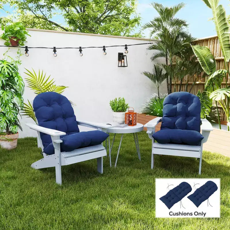 Ensemble de coussins de chaise, coussin de chaise d'extérieur capitonné à dossier haut avec attaches, tapis antidérapant pour chaise