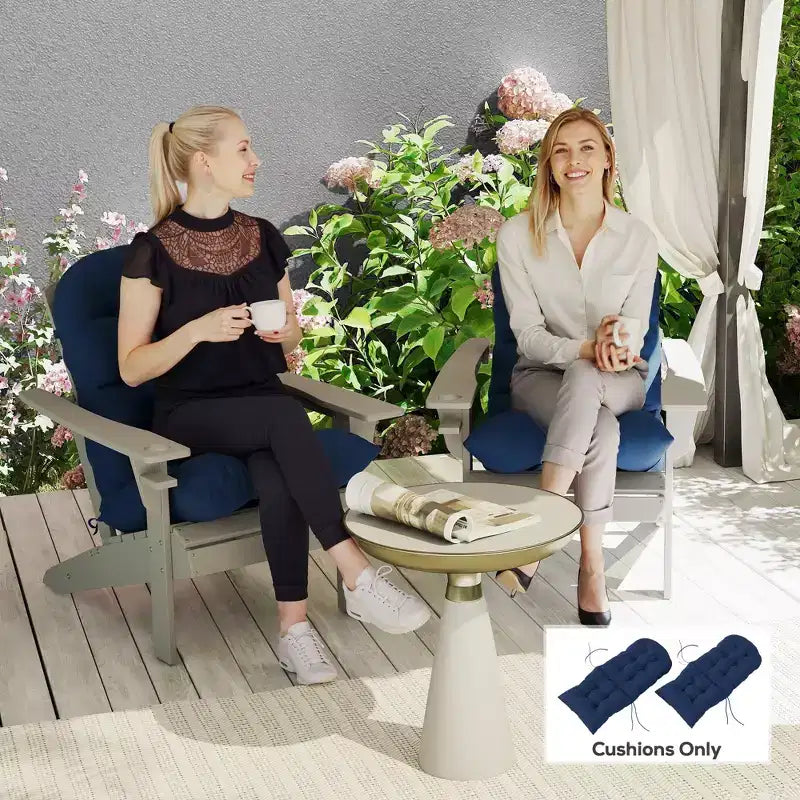 Ensemble de coussins de chaise, coussin de chaise d'extérieur capitonné à dossier haut avec attaches, tapis antidérapant pour chaise