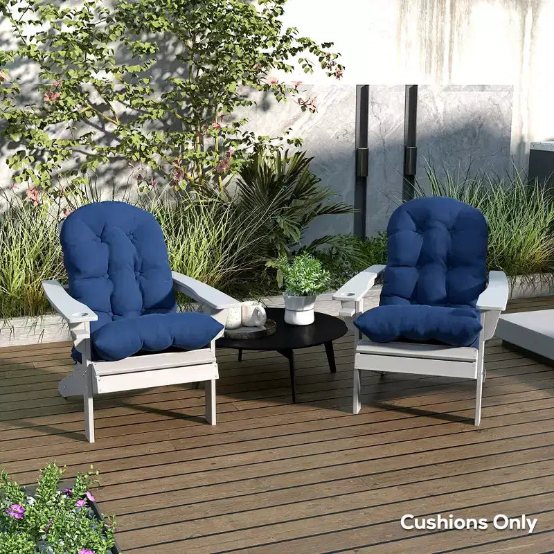 Ensemble de coussins de chaise, coussin de chaise d'extérieur capitonné à dossier haut avec attaches, tapis antidérapant pour chaise