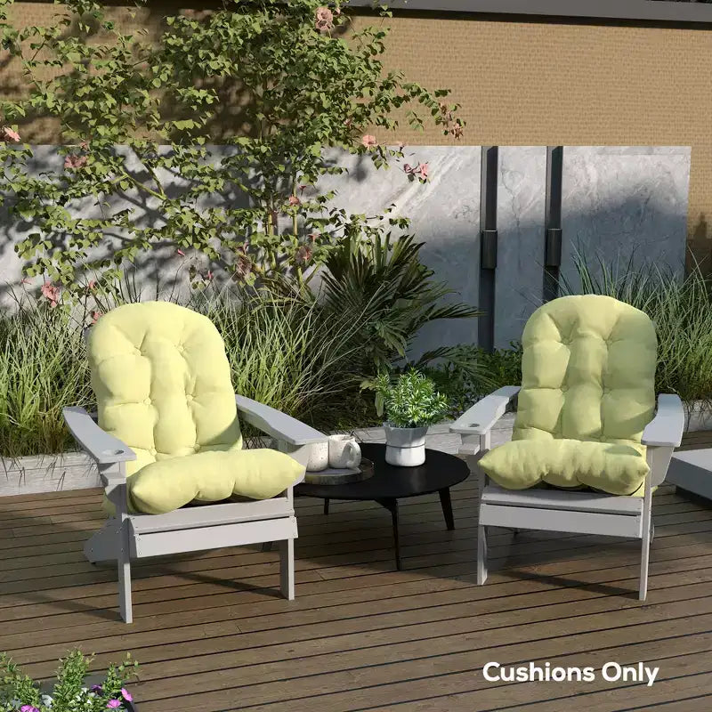 Ensemble de coussins de chaise, coussin de chaise d'extérieur capitonné à dossier haut avec attaches, tapis antidérapant pour chaise