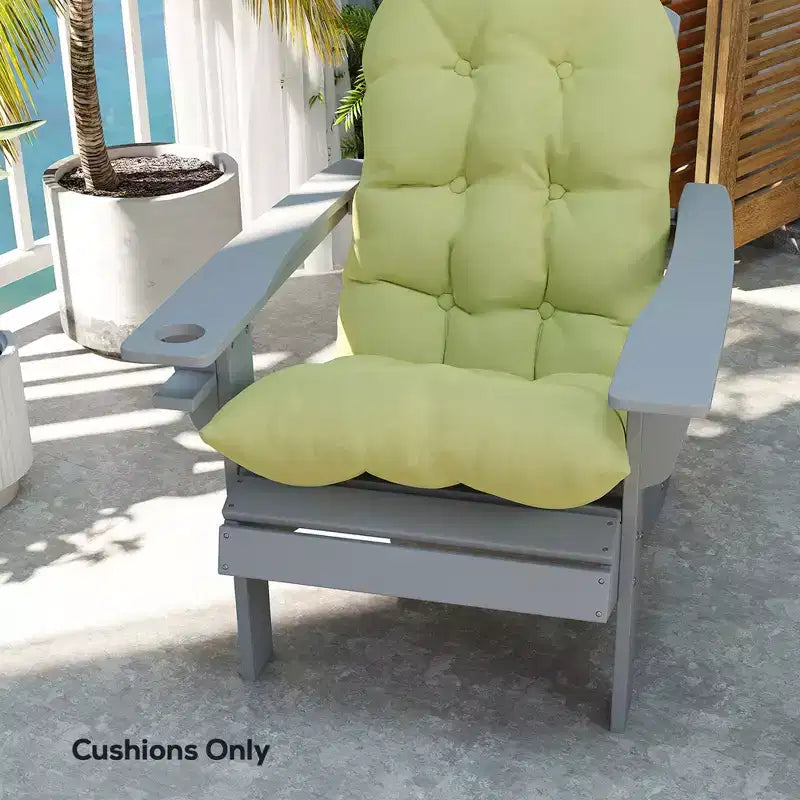 Ensemble de coussins de chaise, coussin de chaise d'extérieur capitonné à dossier haut avec attaches, tapis antidérapant pour chaise