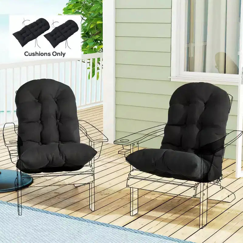 Ensemble de coussins de chaise, coussin de chaise d'extérieur capitonné à dossier haut avec attaches, tapis antidérapant pour chaise