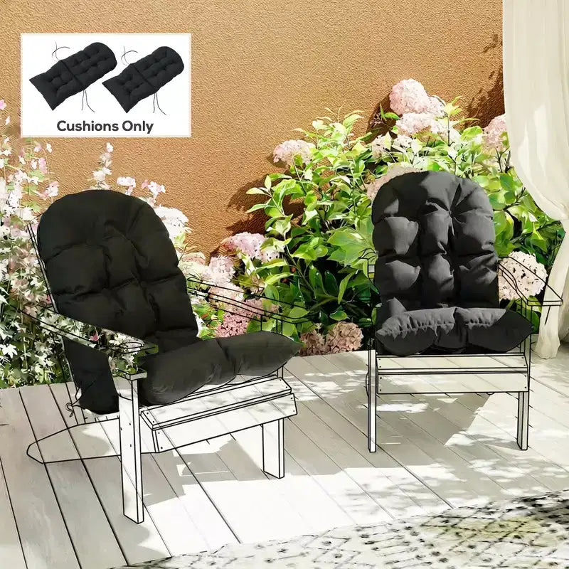 Ensemble de coussins de chaise, coussin de chaise d'extérieur capitonné à dossier haut avec attaches, tapis antidérapant pour chaise