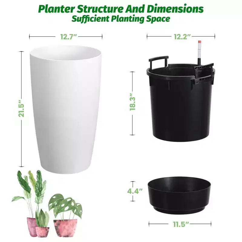 Les pots de fleurs à arrosage automatique avec moniteur de niveau d'eau conviennent aux terrasses et balcons intérieurs et extérieurs.