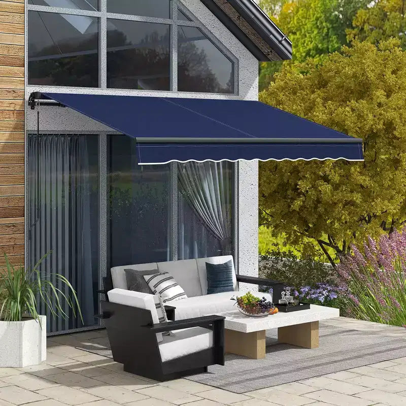 Pare-soleil rétractable, pare-soleil résistant aux UV, adapté aux terrasses et balcons, bleu.