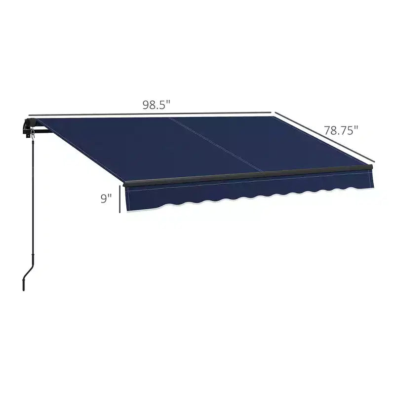 Pare-soleil rétractable, pare-soleil résistant aux UV, adapté aux terrasses et balcons, bleu.