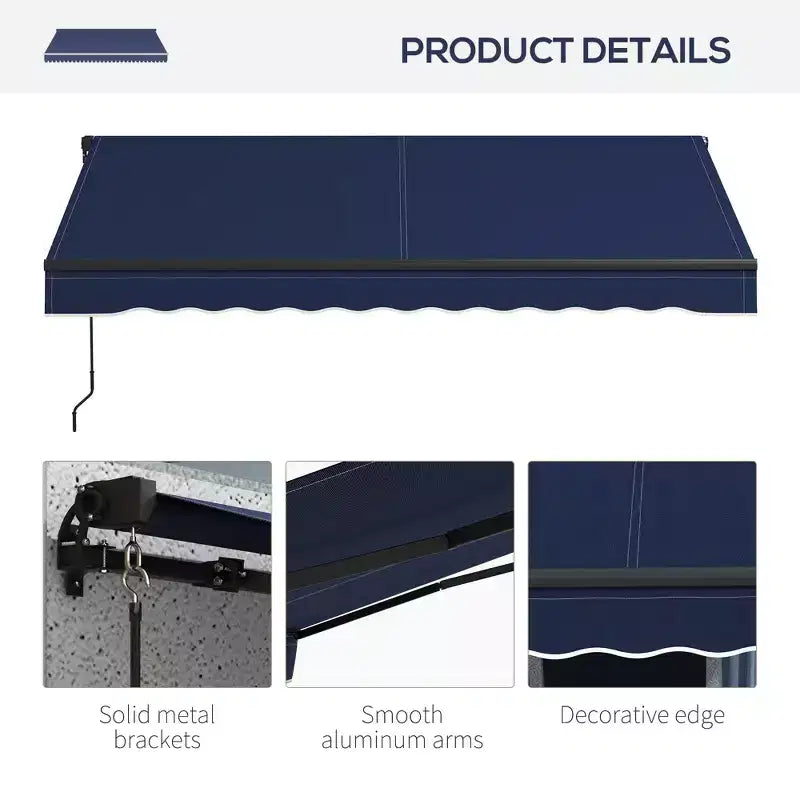 Pare-soleil rétractable, pare-soleil résistant aux UV, adapté aux terrasses et balcons, bleu.