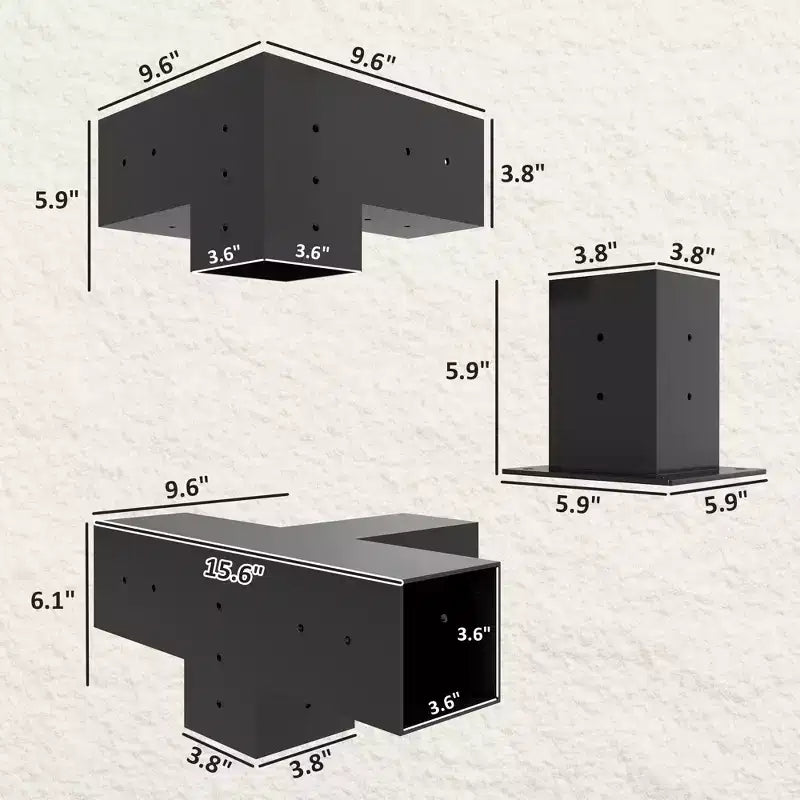 Kit de pergola, structure de pergola, incluant des supports d'angle à trois et quatre voies