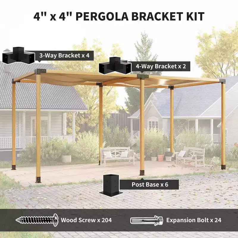 Kit de pergola, structure de pergola, incluant des supports d'angle à trois et quatre voies