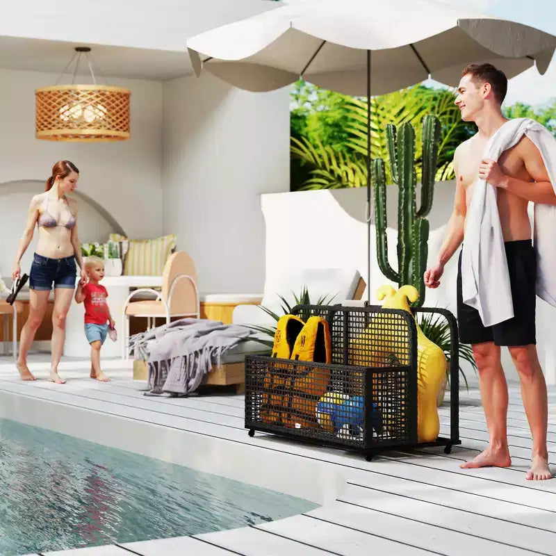 Support de rangement pour flotteurs de piscine, chariot de piscine à roulettes