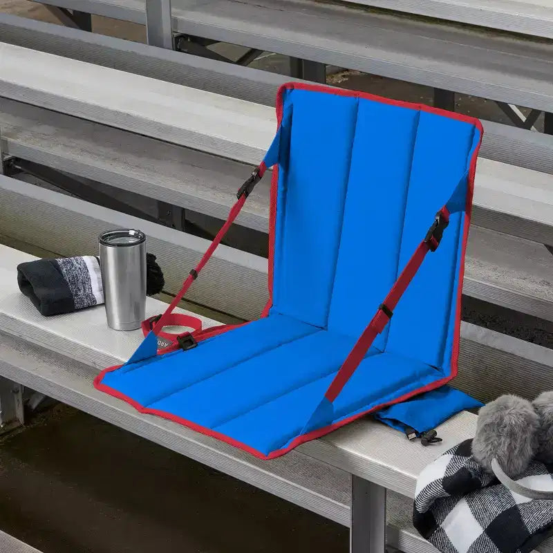 Sièges de stade chauffants, pliables, légers, avec sangles dorsales et coussins en mousse confortables.
