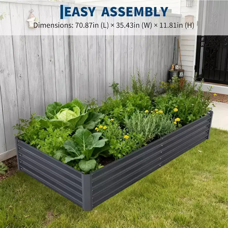 Jardinière surélevée en acier galvanisé de 30 cm avec couvercle, idéale pour le jardinage et la culture de fleurs.