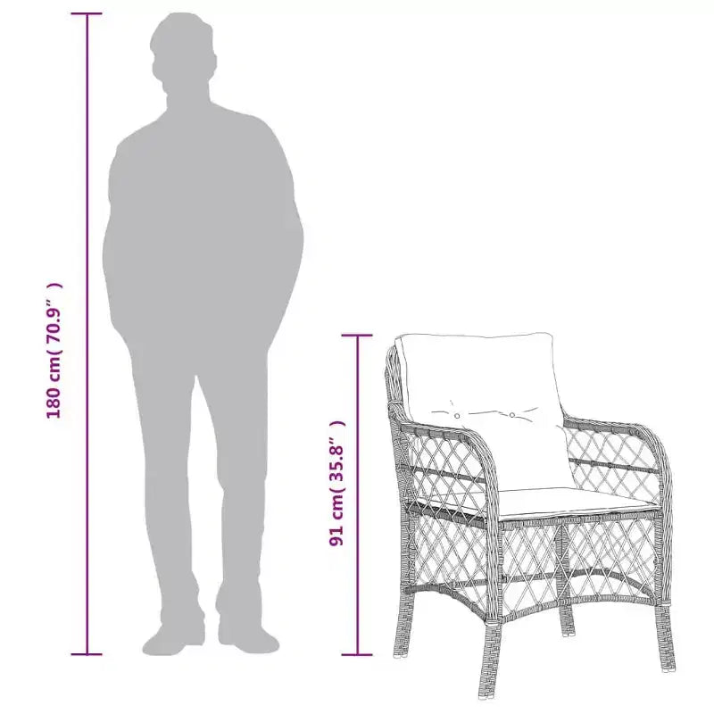 Ensemble table et chaises de salle à manger d'extérieur en rotin de polyéthylène