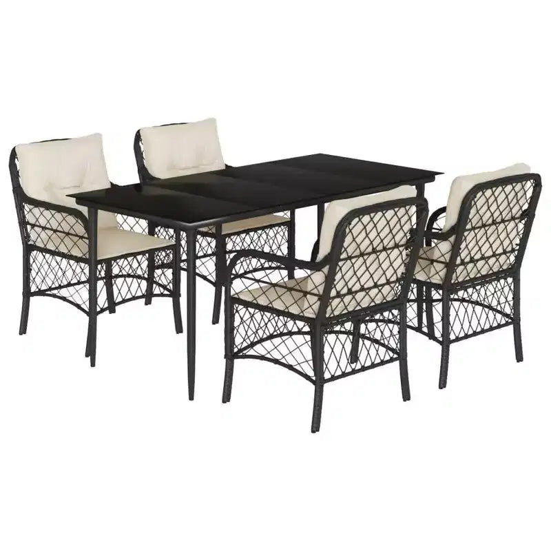 vidaXL Modern Outdoor Garden Dining Set with Cushions