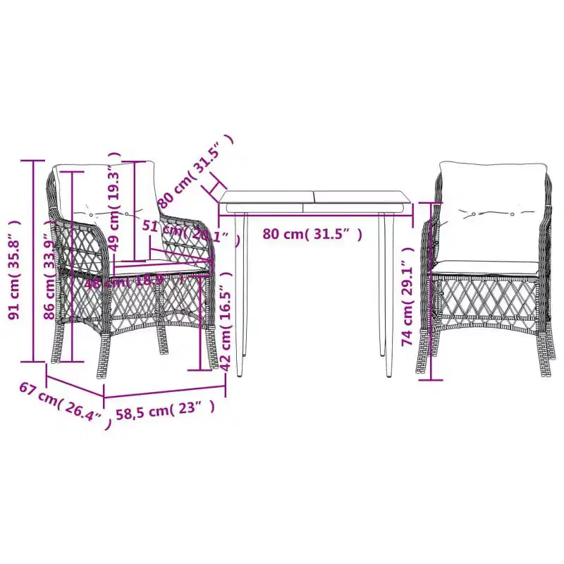 Ensemble Table et Chaises de Jardin d'Extérieur Modernes