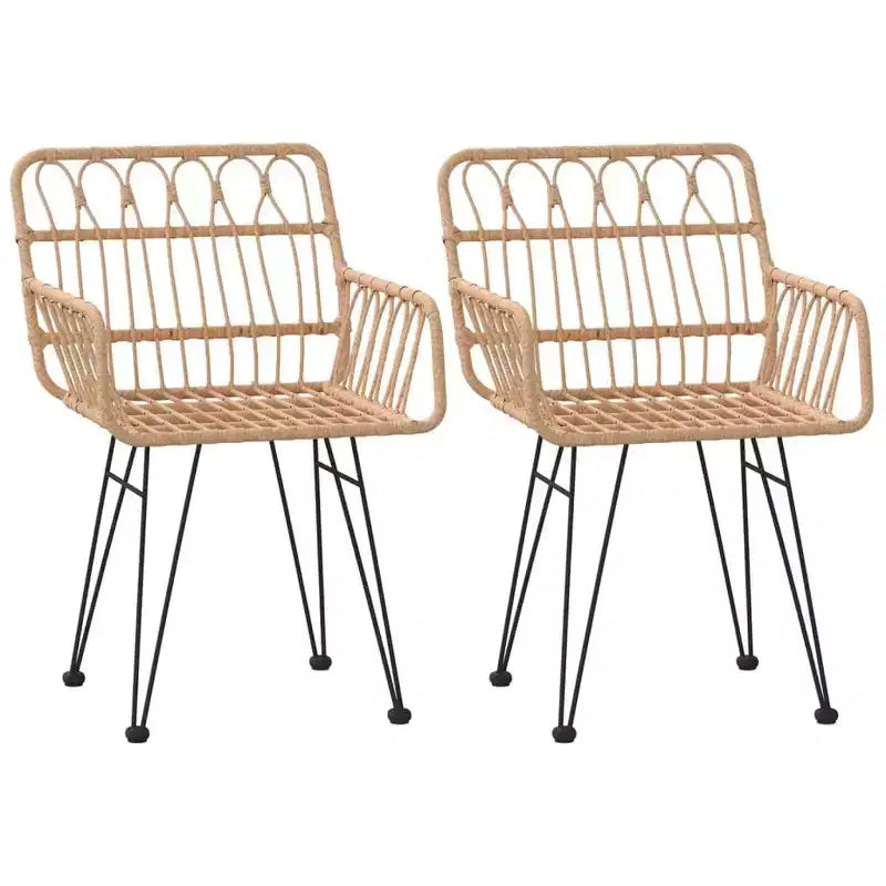 Ensemble table et chaises de salle à manger d'extérieur en rotin pour terrasse/balcon.