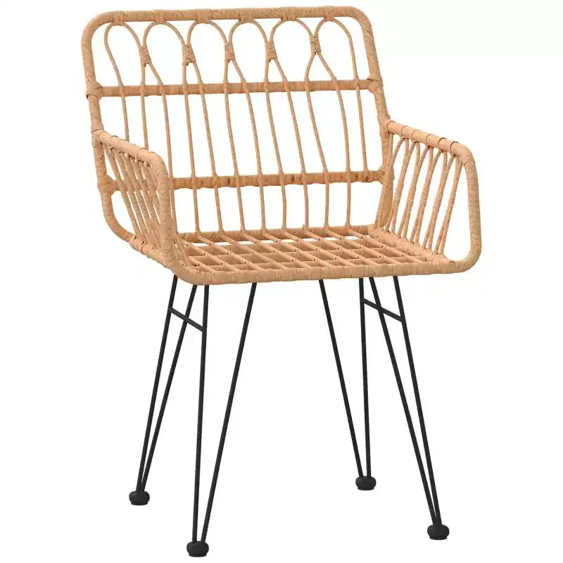 Ensemble table et chaises de salle à manger d'extérieur en rotin pour terrasse/balcon.