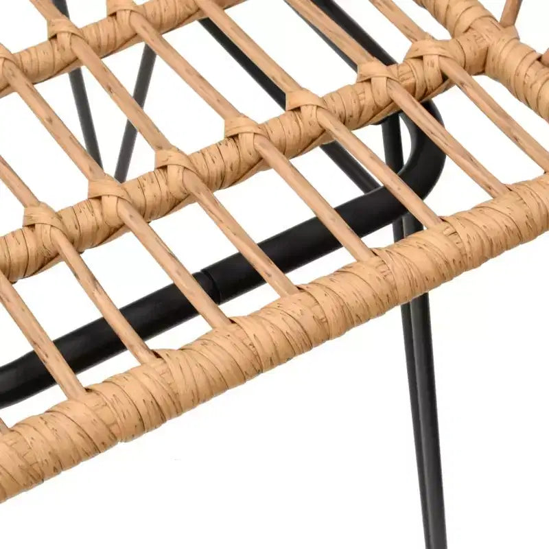 Ensemble table et chaises de salle à manger d'extérieur en rotin pour terrasse/balcon.