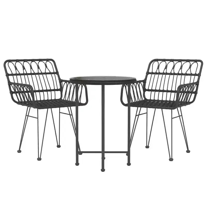 Ensemble table et chaises de salle à manger d'extérieur en rotin pour terrasse/balcon.