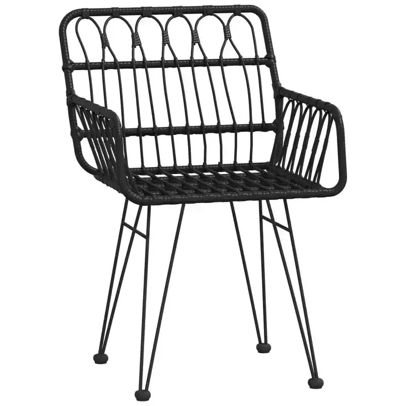 Ensemble table et chaises de salle à manger d'extérieur en rotin pour terrasse/balcon.