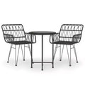 vidaXL Bistro Set Outdoor Patio Balcony Table and Chairs Rattan Look 3 Piece