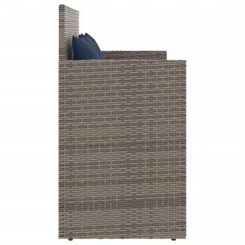Canapé double d'extérieur/banc de terrasse avec coussins, en rotin polyester.