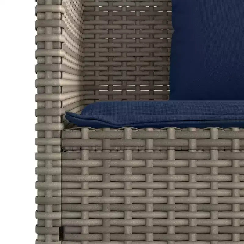 Canapé double d'extérieur/banc de terrasse avec coussins, en rotin polyester.
