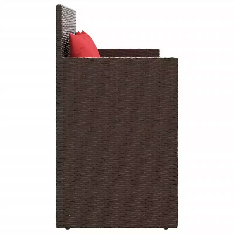 Canapé double d'extérieur/banc de terrasse avec coussins, en rotin polyester.