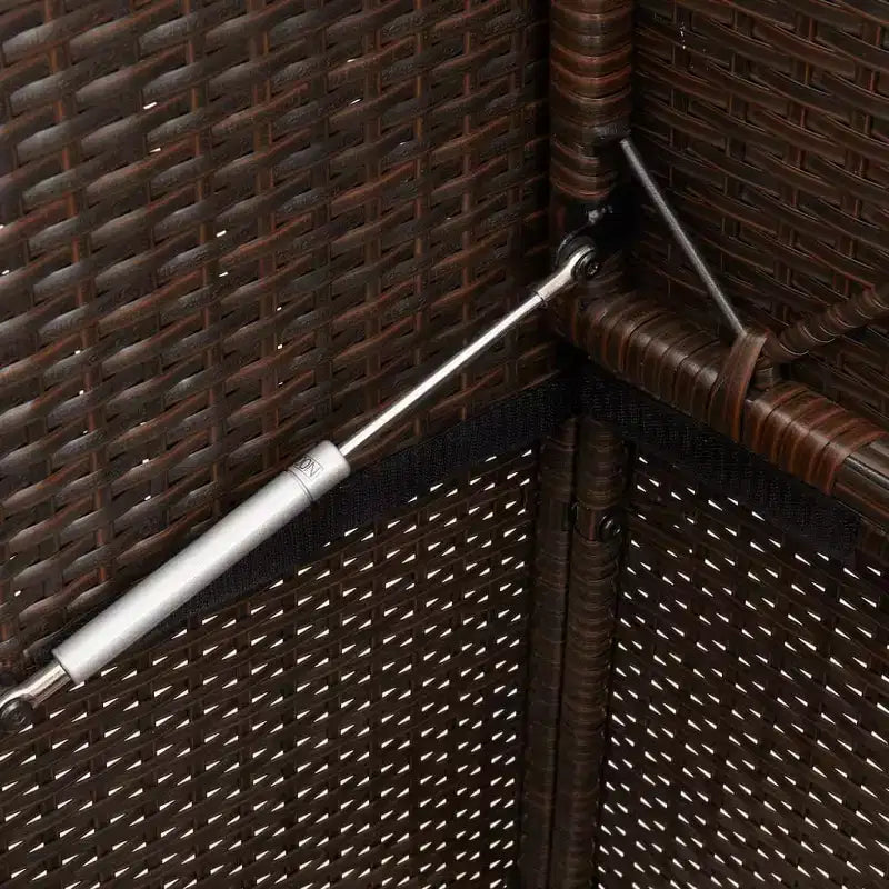 Canapé double d'extérieur/banc de terrasse avec coussins, en rotin polyester.